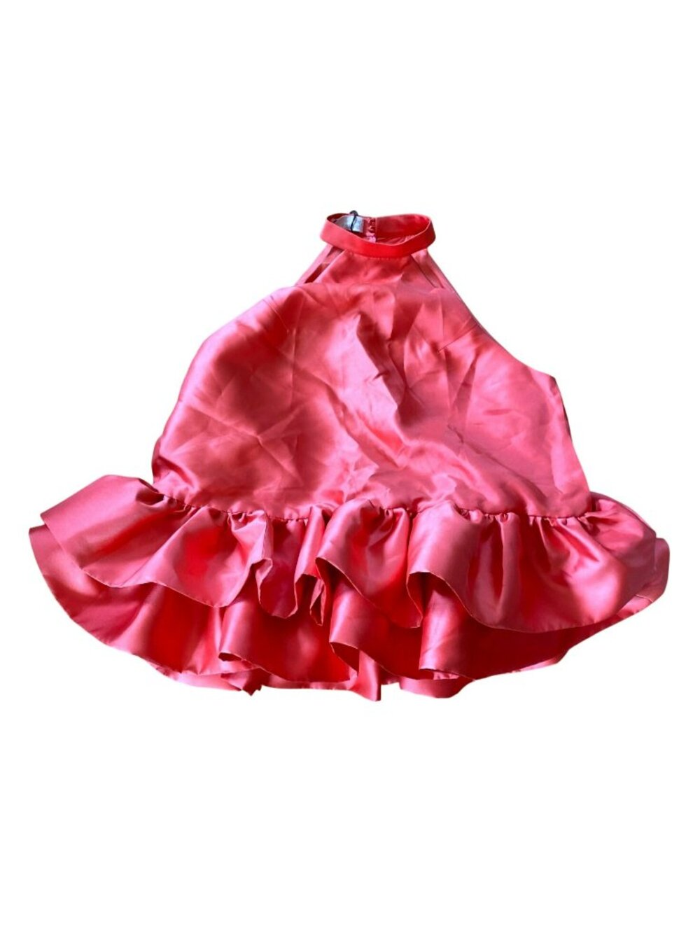 The Kemist Orange Sleeveless Halter Ruffled Mini Short Dress Size 18 Orig $250! - Picture 9 of 9